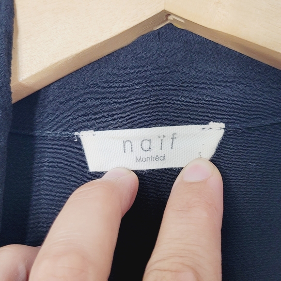 NAIF Black Dress Pockets Sleeveless Open Front Cardigan Business Casual Sz Small - Picture 4 of 10